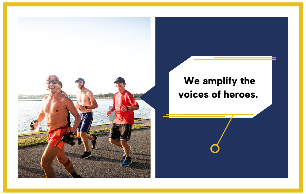 Nels Metson running with a group of friends - "We amplify the voices of heroes"